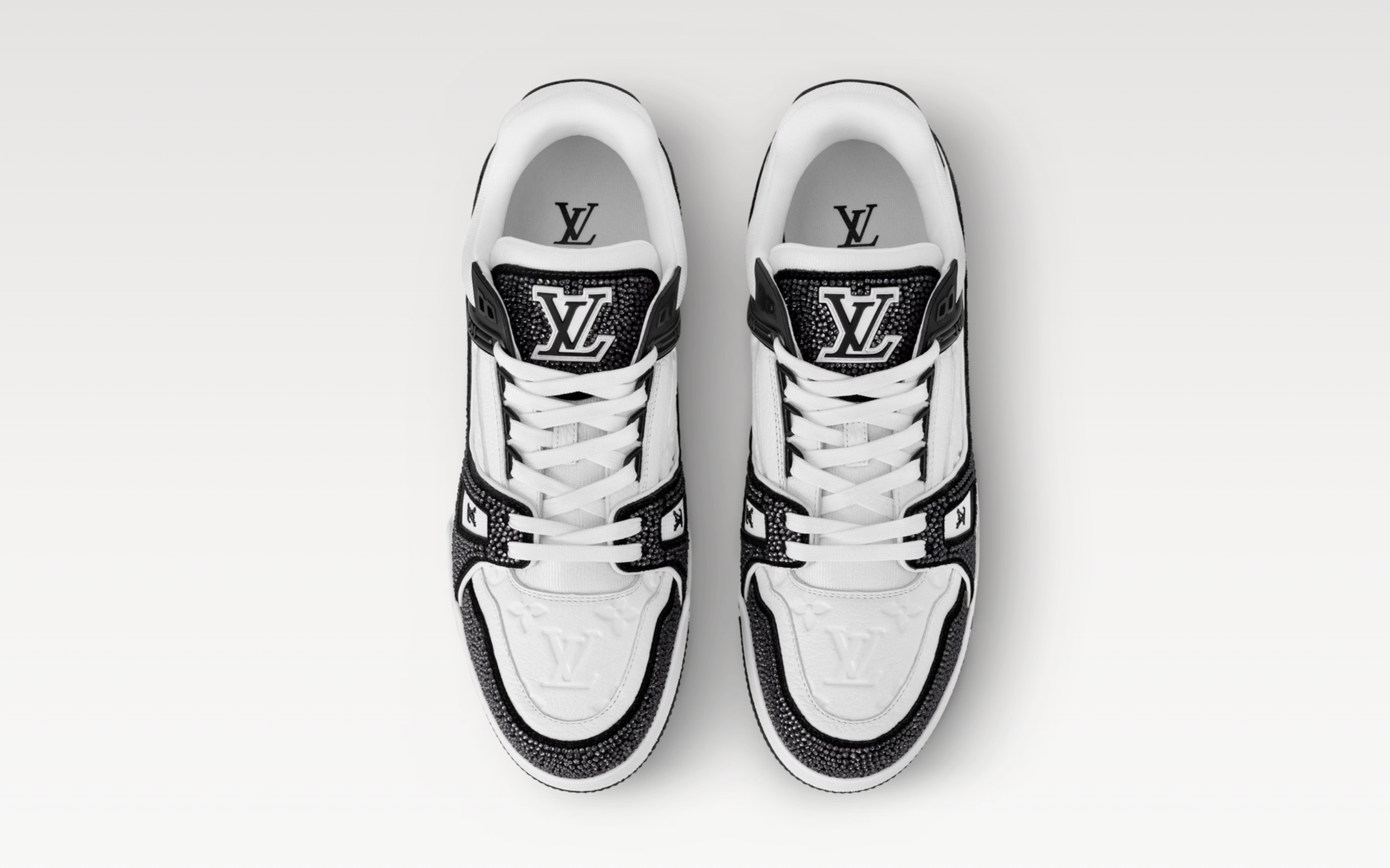 Louis Vuitton Trainer Black White Swarovski
