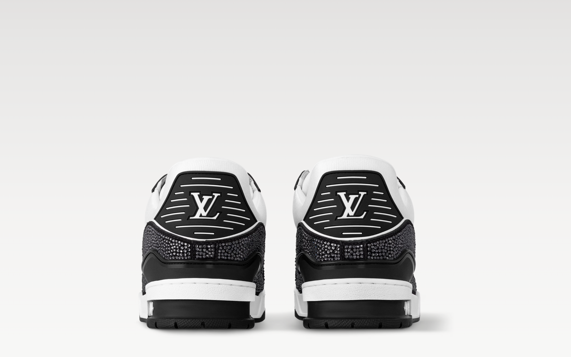 Louis Vuitton Trainer Black White Swarovski